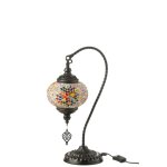 Lampe de table mosaque en verre orange 15x24x44cm