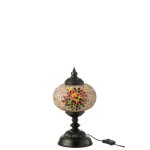Lampe de table mosaque en verre orange 18x18x44cm