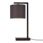 Lampe de table noire et abat - jour h44cm