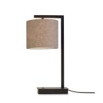 Lampe de table noire et abat - jour h44cm