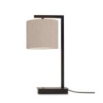 Lampe de table noire et abat - jour h44cm