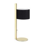 Lampe de table pied laiton et abat - jour velours noir