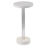 Lampe de table sans fil led aluminium blanc h33cm