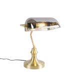 Lampe de table en verre dor / laiton