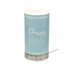 Lampe tactile motif chat en mtal perfor bleu