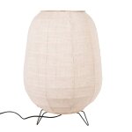Lampe en tissu beige et métal noir Lampe en tissu beige et métal noir