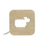 Lampe  poser veilleuse en bois mouton