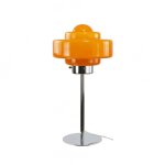 Lampe � poser en verre & m�tal orange