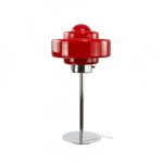 Lampe � poser en verre & m�tal rouge