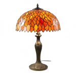 Lampe à poser en verre mosaique & pied en alliage de zinc orange Lampe à poser en verre mosaique & pied en alliage de zinc orange