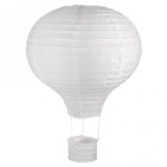 Lampion en papier montgolfire  chassis mtallique d30x40cm
