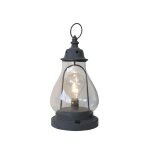 Lanterne extrieure jardin bougie  poser ancienne mtal gris 35cm