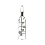 Lanterne extrieure jardin  poser bougie ancienne mtal gris 60 cm