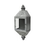 Lanterne extrieure jardin bougie murale ancienne mtal gris 70cm