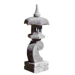 Lanterne japonaise pagode zen en pierre de lave 90 cm Lanterne japonaise pagode zen en pierre de lave 90 cm