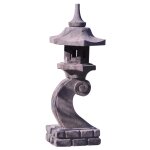 Lanterne japonaise en pierre de lave 90 cm lampe jardin terrasse