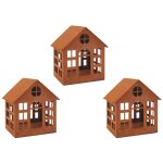 Lanterne maison en mtal vieilli lot de 3