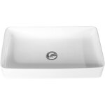 Lavabo rectangulaire en cramique blanche 60x35x11 cm