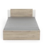 Lit 140x190 / 200 cm 2 tiroirs et 2 niches effet bois