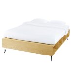 Lit 140x190 avec sommier  lattes et rangements