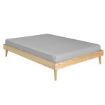 Lit 2 places avec pieds bois massif 140x190 cm