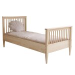 Lit 90x190 sommier inclus pieds 19 cm beige