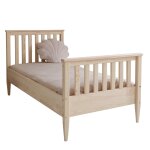 Lit 90x190 sommier inclus pieds 19 cm beige