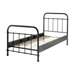 Lit 90x200 sommier inclus noir Lit 90x200 sommier inclus noir