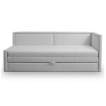 Lit ado avec rangement, deux places, gris clair Lit ado avec rangement, deux places, gris clair