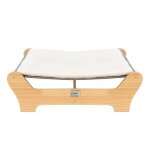 Lit pour animal, bois, coussin amovible en peluche, design moderne