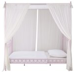 Lit  baldaquin 90x190 en mtal rose