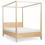 Lit baldaquin canopee htre bois bois clair