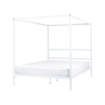 Lit  baldaquin en mtal blanc 160x200