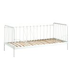 Lit banquette 90x200cm mtal poudr blanc