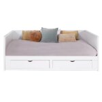 Lit banquette extensible 90x200 blanc