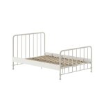 Lit  barreaux 140x200cm mtal poudr blanc