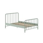 Lit  barreaux 140x200cm mtal poudr vert olive