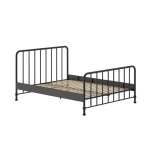 Lit  barreaux 160x200cm mtal poudr noir