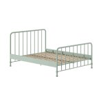 Lit  barreaux 160x200cm mtal poudr vert olive