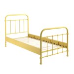 Lit  barreaux 90x200cm en mtal jaune