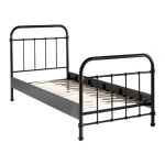 Lit  barreaux 90x200cm en mtal noir