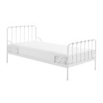 Lit  barreaux 90x200cm mtal poudr blanc