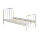 Lit  barreaux 90x200cm mtal poudr blanc