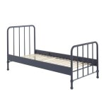 Lit  barreaux 90x200cm mtal poudr bleu