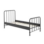 Lit  barreaux 90x200cm mtal poudr noir