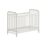 Lit bb  barreaux 60x120cm hauteur rglable mtal poudr blanc