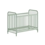 Lit bb  barreaux 60x120cm hauteur rglable mtal poudr vert olive