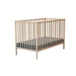 Lit b�b� en bois h�tre brut 60 x 120 cm