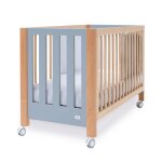 Lit bb - bureau 60x120 cm (2en1) bois / bleu