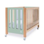 Lit bb - bureau 60x120 cm (2en1) bois / vert - menthe